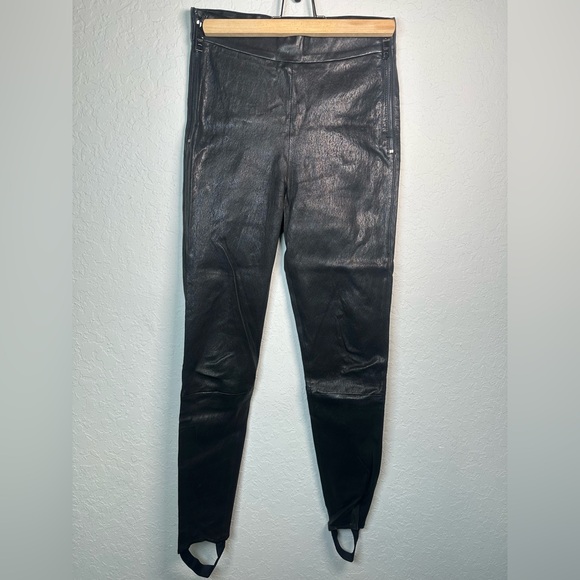 HUDSON JEANS *GENUINE LEATHER*SKINNY MOTO STIRRUP PANTS / LEGGINGS